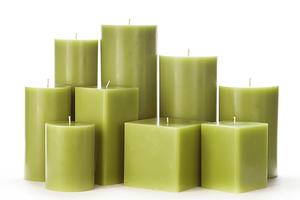 Large Green Pillar Candles