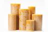 Frosted Yellow Pillar Candles