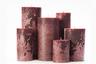 Frosted Red Pillar Candles