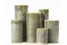 Frosted Green Pillar Candles