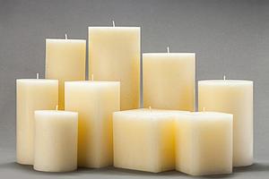 Ivory Frosted Pillar Candles