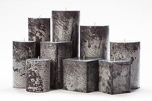 Black Frosted Pillar Candles
