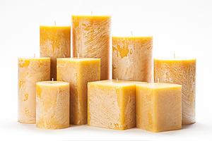 Yellow Frosted Pillar Candles