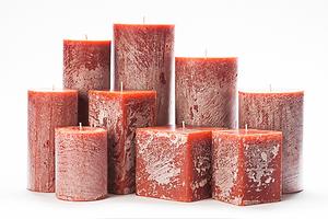 Orange Frosted Pillar Candles