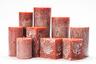 Orange Frosted Pillar Candles