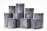 Blue Frosted Pillar Candles