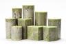 Green Frosted Pillar Candles