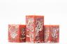 Frosted Orange Square Pillar Candles