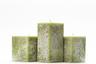 Frosted Green Square Pillar Candles
