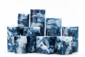 Blue Marble Pillar Candles