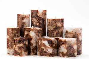 Brown Marble Pillar Candles