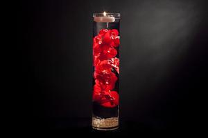 Floral Centerpiece with LED Lights and Floating Candles