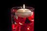 Red Floral Centerpiece with LED Lights and Floating Candles