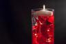 Red Floral Centerpiece with LED Lights and Floating Candles