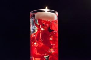 Floral Centerpiece with LED Lights and Floating Candles