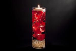 Floral Centerpiece with LED Lights and Floating Candles