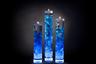 Beautiful Blue Floral Centerpieces with LED Lights and Candles