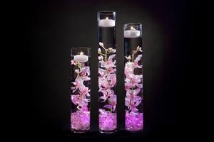 Beautiful Pink Floral Centerpieces with LED Lights and Candles
