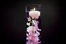 Pink Floral Centerpiece with LED Lights and Floating Candles