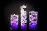Violet Floral Centerpieces with LED Lights and Candles