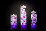 Violet Floral Centerpieces with LED Lights and Candles