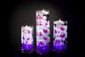 Violet Floral Centerpieces with LED Lights and Candles