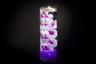 Violet Floral Centerpiece with LED Battery Candles and Floating Candles
