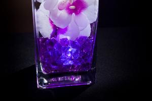 Violet Floral Centerpiece with LED Lights and Decorative Gems