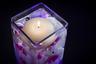 Violet Floral Centerpiece with LED Lights and Floating Candle