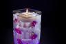 Violet Floral Centerpiece with LED Lights and Floating Candle