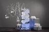 White Floral Centerpiece with LED Lights and Floating Candles