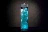 Turquoise Floral Centerpiece with LED Lights and Rhinestone Wrap