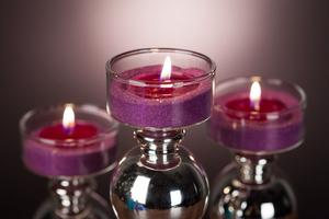 Tea Light Candlesticks with Colored Sand