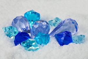 Blue Gems Decor On A Bed of Snow