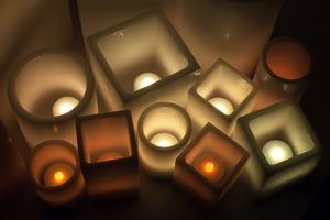 Vessel Luminaries with Battery Candles