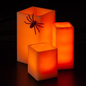 Spooky Orange Wax Luminary Display