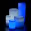 A Blue and White Themed Wax Luminary Display