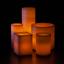 An Orange Themed Wax Luminary Display