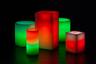 Red, Green and White Themed Wax Luminary Display
