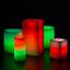 Red, Green and White Themed Wax Luminary Display