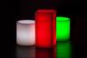 Red, Green and White Themed Wax Luminary Display