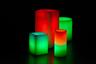 Red, Green and White Themed Wax Luminary Display