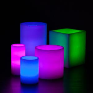 Blue, Purple and Green Themed Wax Luminary Cluster