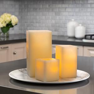 G5 Flameless Square Pillar Candles - Kitchen Counter Decor