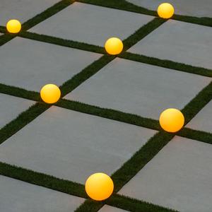 Illuminated Balls and Spheres as Accents for Garden and Walkways