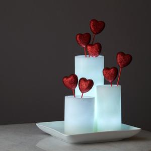Valentine Hearts in Candles
