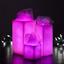 Purple Valentines Day Flameless Candles with Decorative Mesh