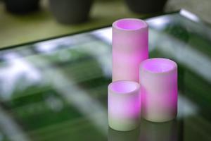 Lavender Illuminated Wax Luminary Table Decor
