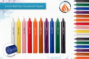 Bell Top 6 inch Household Taper Candles