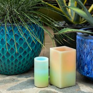 Art Deco Illuminated Wax Luminary Garden Decor